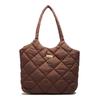 Bolsa tote leve e luxuosa com forro de algodão, elegante e moderna, para mulheres, inverno 2024, nova chegada, bolsa de ombro casual com estampa rômbica, grande capacidade, bolsa de axila