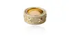 Anillo Ancho Hip-Hop con Incrustación Completa de Circonita, Cobre Chapado en Oro con Decoración Elevada en Forma de X, Accesorio de Moda para Escenario de Rap para Hombres, Venta al Por Mayor Transfronteriza