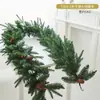 Decoración Navideña Ratán Encriptado Hotel Centro Comercial Ventana Escalera Escena Diseño Nieve Flockada Ratán Colgantes de Puerta