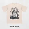 Camiseta Informal Holgada de Manga Corta con Estampado de Dibujos Animados y Anime, Algodón Lavado Transpirable Delgado de Verano, Transfronteriza, 230g