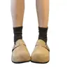 Zapatos Birkenstock de Suela Gruesa para Mujer para Uso en Exteriores, Novedad Primavera 2026 Estilo Retro Perezoso Versátil Zuecos sin Cordones