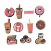 Flor de Sapato Rosquinha Cruzada Série Quente de Comida e Bebida Transfronteiriça Sapatos de Jardim Sapatos com Furos Flor de Sapato Fivela de Sapato Acessórios DIY