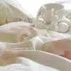 Lençol de Algodão Ajustável e Saia de Cama Duas em Um Estilo Francês Fresco Estilo Princesa Cobertura Completa Antiderrapante Conjunto de Três Peças