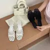Sandalias de Lunares para Verano, Ropa de Exterior para Mujer, Lazo Blanco Estilo Francés, Sandalias de Una Correa, Pantuflas de Tacón Bajo, Zapatos 2026