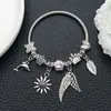 Amazon Pulsera DIY de Dibujos Animados Pulsera Colgante de Corazón de Plata Antigua Estrella de Cinco Puntas Colgante Retro Accesorios Transfronterizos Joyería