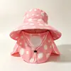 Chapéu de Pescador Vermelho com Bolinhas Doce e Fofo para Mulheres, Proteção Solar de Verão, Estilo Retrô Francês com Amarração, Aba Larga, Chapéu Bucket Emagrecedor