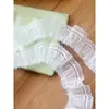 -Roupas de boneca feitas sob medida Acessórios de renda Off-white preto seda artificial plissado Acessórios de roupas de boneca renda