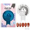 Plantilla de impresión de uñas de nuevos productos transfronterizos DIY Película Azul redonda multifuncional impresión de uñas esmalte de uñas placa de acero pintada