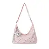 Bolsa Tote Moda Estilo Coreano para Mulheres, Bolsa Dumpling Casual Simples de Grande Capacidade, Bolsa Transversal de Ombro Único para Estudantes Escolares e Deslocamento
