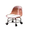 Silla giratoria acrílica con base metálica, taburete infantil, silla para limpiar el suelo, taburete de sala de estar, taburete para el hogar, taburete con ruedas, taburete de balcón