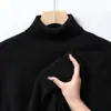 Suéter de cuello medio para hombre, tejido de otoño e invierno, suéter versátil de manga larga como base, color liso, comercio exterior transfronterizo