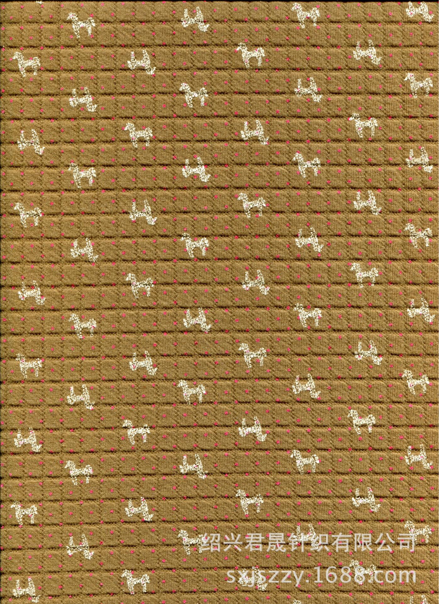 JS-KXM-0016小方格咸绿底印梅红点黑马806