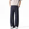 Pantalones Casuales de Pierna Ancha Estilo Retro Americano para Hombre Verano Holgados con Caída Marca de Tendencia Pierna Recta Pantalones Largos Cintura Media