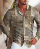 Camisa de rayas de manga larga para hombre estilo europeo y americano transfronteriza con estampado digital 3D estilo vaquero occidental