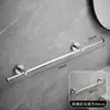 Toallero retráctil de acero inoxidable color gris plomo, barra de toallas para baño sin taladro, colgador de una sola barra para baño