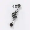 Pendientes de acero inoxidable 316L estilo punk transfronterizo nuevo, puente de oreja, pintura en aerosol degradado blanco y negro, puente de oreja, venta al por mayor