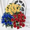 Flores Artificiales Serie Boda: Ramo Pequeño de Rosas Corazón de Hielo de 24 Cabezas, Arreglo Floral para Celebración de Bodas, Decoración de Pasillo Flores Artificiales