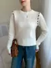 Suave y Delicado con la Piel ~ Suéter Grueso de Cachemira para Mujer Otoño e Invierno 2025 Cuello Redondo Color Contrastante Cable Jersey de Cachemira Tejido