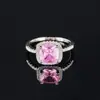 Atmósfera europea y americana transfronteriza lujo alta costura más vendido anillo cuadrado para mujer anillo de diamante AliExpress transfronterizo r820