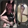 Conjunto de Lingerie Sexy com Saia Justa no Quadril Estilo Secretária e Uniforme de Aeromoça para Noite Apaixonante na Boate, Não Precisa Tirar, Série Qqny Abstinence