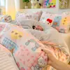 Fresco y Acogedor de Invierno Juego de Cuatro Piezas de Ropa de Cama Gruesa Cálida de Leche Polar Juego de Tres Piezas Estilo Funda de Edredón Sábana Bajera de Coral