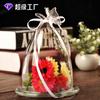 Mxmade creativo hermoso mariposa vidrio cubierta de paisaje base de vidrio jarrón de micro paisaje cubierta de vidrio de flor eterna