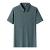Camisa Polo de Verano para Hombre de Manga Corta, Nuevo Estilo, Seda de Hielo, Sin Costuras, Moda Versátil, Camisa de Solapa de Manga Corta, Top, Camiseta, Transpirable