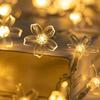Luces de Cadena Solares LED Transfronterizas, Luces de Cadena de Estrellas, Luces Decorativas de Atmósfera para Acampar al Aire Libre, Luces de Cadena de Colores Navideños