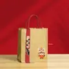 Bolsas da Sorte de Ano Novo de Alta Qualidade em Estoque, Impermeáveis, Espessadas, Tridimensionais, Sacolas Tote Publicitárias Promocionais, Bolsas de Mão de Lona Vermelha