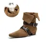 Botines Gruesos de Ante Retro Ajustados al Tobillo para Mujer, Nuevos Botas Martin Casuales Otoño/Invierno 2026, Botas Vaqueras Francesas de Punta Fina