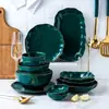 Ins Cerâmica Pratos Domésticos e Conjunto de Louça Atacado Tigela Grande para Sopa, Macarrão, Salada, Tigela de Arroz, Prato de Peixe, Porcelana Branca