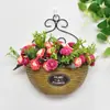 Cestas de Flores de Parede, Vasos de Flores, Cestas Suspensas, Decorações de Parede Tecidas para Interior e Exterior, Tecelagem de Bambu de Parede, Arte em Rattan Puramente Feita à Mão, Rattan de Imitação