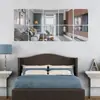 Pegatina de pared de espejo acrílico autoadhesiva 3D tridimensional para el fondo de la pared del espejo de la habitación del hogar, sala de estar, pegatina de espejo autoadhesiva