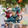 Decoración Navideña Nueva Transfronteriza de Amazon Dragón Navideño Santa Claus Colgante Plano Acrílico Decoración Navideña