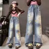 Nuevos Jeans de Pierna Ancha para Niñas de Primavera y Otoño Pantalones Rectos Estilo Vaquero para Niños Pantalones Grandes de Primavera y Otoño para Niños Pantalones Sueltos
