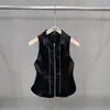 Colete de Couro com Lapela Estilo Dark Outono 2026 para Mulheres, Colete Preto com Zíper, Top Punk Estilo Senhora Madura, Transfronteiriço