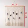 Tapiz de cuerda de algodón tejido para colgar en la pared decoración de pared para el hogar tela para el hogar dormitorio decoración colgante de mesita de noche B&B decoración de pared estilo juvenil
