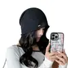 Sombrero de Lino de Color Sólido Estilo Coreano para Mujer, Turbante Hueco, Verano Delgado Transpirable Adelgazante Facial Artístico Versátil Gorro Holgado