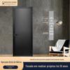 16 Portas de Correr Planas com Vidro Ultra Transparente, Porta de Banheiro, Porta Interna de Liga de Titânio, Porta Única, Design Simples