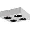 Spots quadrados ultrafinos de quatro cabeças de espectro total, montagem aparente, iluminação simples para sala de estar, luzes LED tipo balde com anti-reflexo profundo