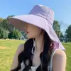 Sombrero de Sol de Ala Ancha para Mujer 2026 Nuevo Anti-UV Impermeable Cubre Rostro Chal Sombrero de Sol Protección Solar para Ciclismo Celebridad de Internet