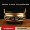 Queimadores de incenso de latão Ornamentos Ri Jin Dou Gold Queimadores de incenso de três pernas Uso doméstico interno de Buda Queimadores binaurais para templos