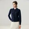 Cárdigan de Cachemira de Alta Gama para Mujer 2026 Otoño/Invierno Nuevo Lanzamiento Diseño de Nicho Casual Adelgazante Suéter Abrigo de Cuello Alto