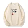 Estilo Nuevo Otoño e Invierno Diseño Simple de Dibujos Animados Perro Estampado de Letras Ropa Exterior Casual Versátil Suelta Sudadera de Manga Larga para Mujer