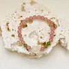 Pulsera de Moda de Cristal Rosa, Lujo Ligero, Gama Alta, Pulsera Exquisita, Accesorio de Mano de Nicho y Versátil