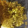 Atacado de fábrica fragmentos irregulares de pet cor de papel de doce fragmentos de vidro de cor mágica papel de vidro para unha