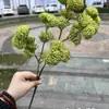 Fabricante de Flores Artificiales para Bodas Verdes Hortensia Verde Rosa Rocío de Golondrina Loto Bola de Cebolla Decoración Suave para Bodas Flor Artificial al por Mayor