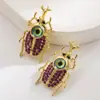 Pendientes Exagerados de Ojo con Diseño Personalizado de Nuevo Estilo Transfronterizos para Mujer Aguja de Plata S925 Diamante Pendientes Creativos de Insecto Pendientes