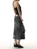 Nuevos jeans cropped rasgados negros y grises para mujer, estilo callejero vintage de verano, pantalones rectos de pierna ancha holgados que estilizan, de longitud media