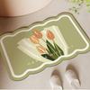 Alfombra de baño simple color crema antideslizante para el hogar absorbente de secado rápido borrable desechable de barro de diatomeas para el baño